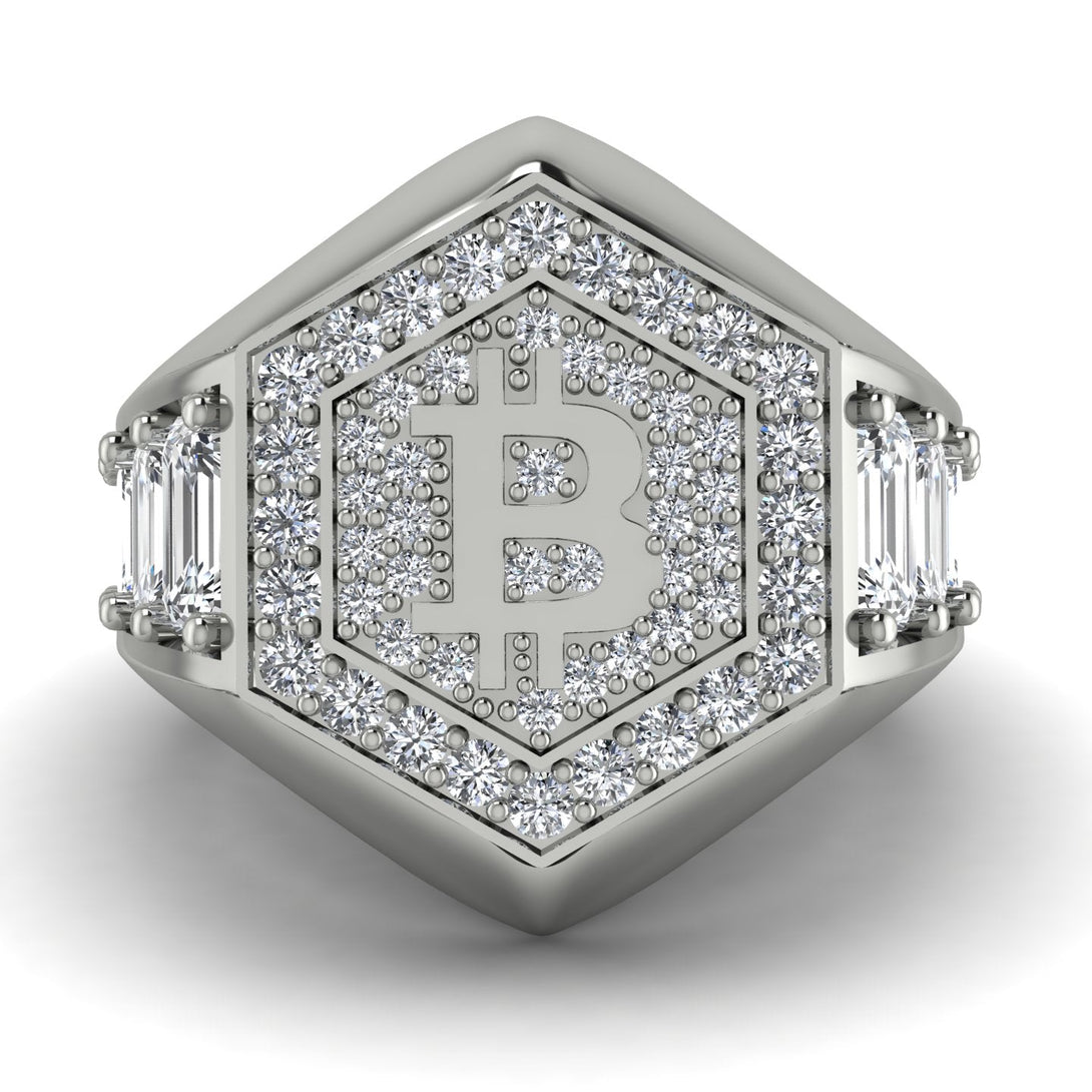 Bitcoin Diamond Signet Ring - Axel No. 9