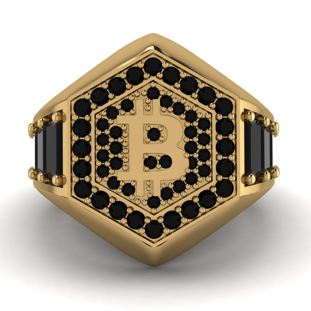 Bitcoin Black Diamond Signet Ring - Axel No. 19