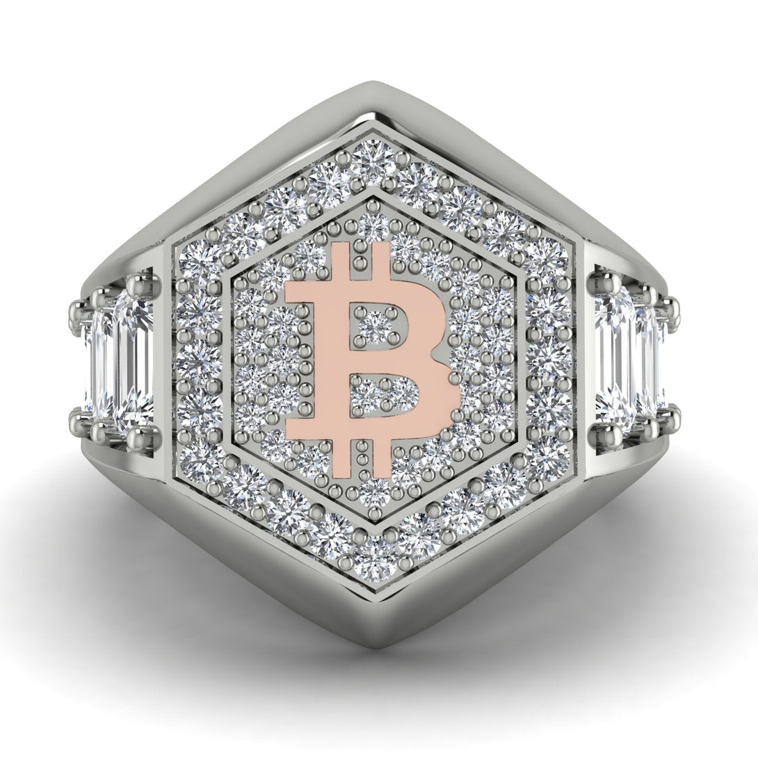 Bitcoin Diamond Signet Ring - Axel No. 6