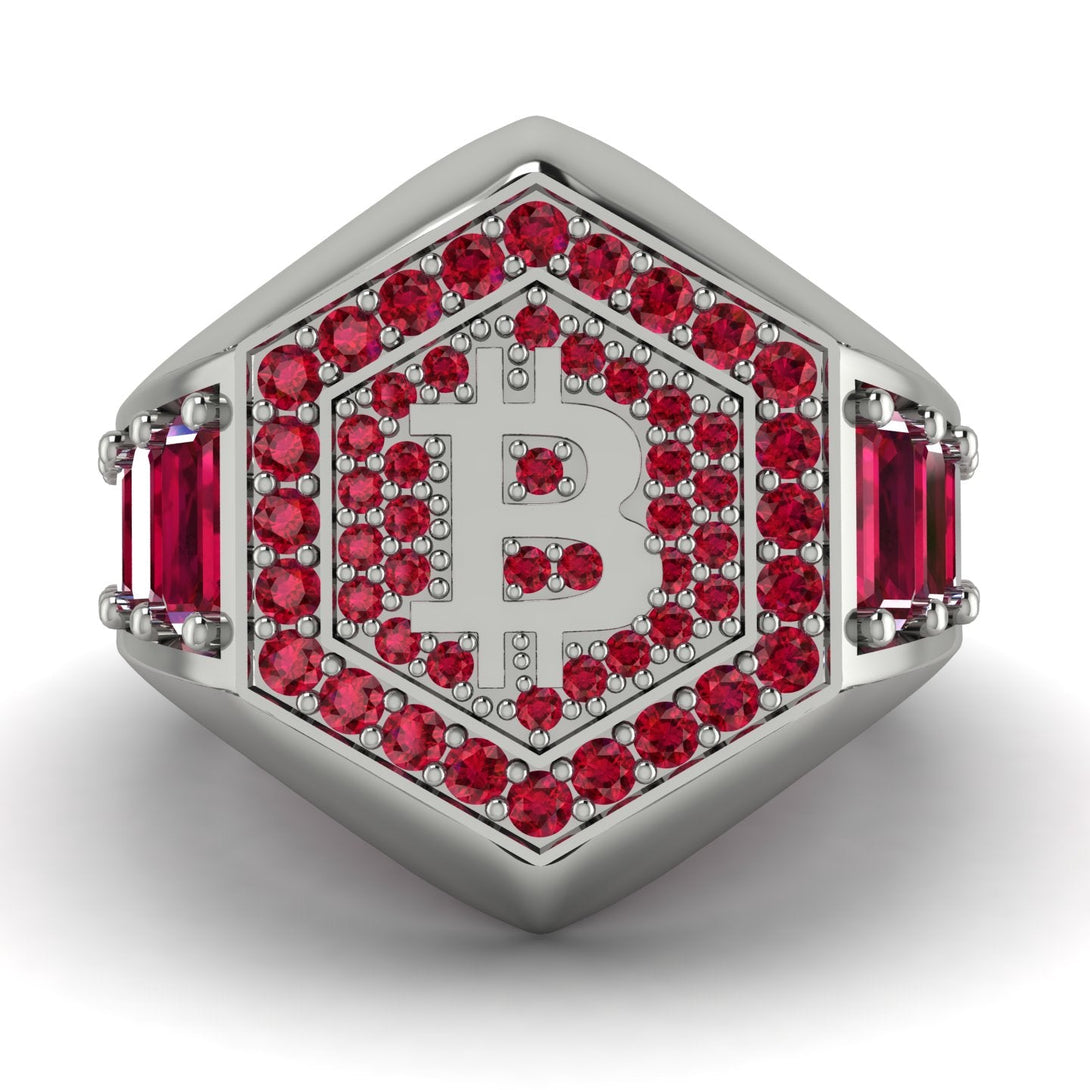 Bitcoin Ruby Signet Ring - Axel No. 36