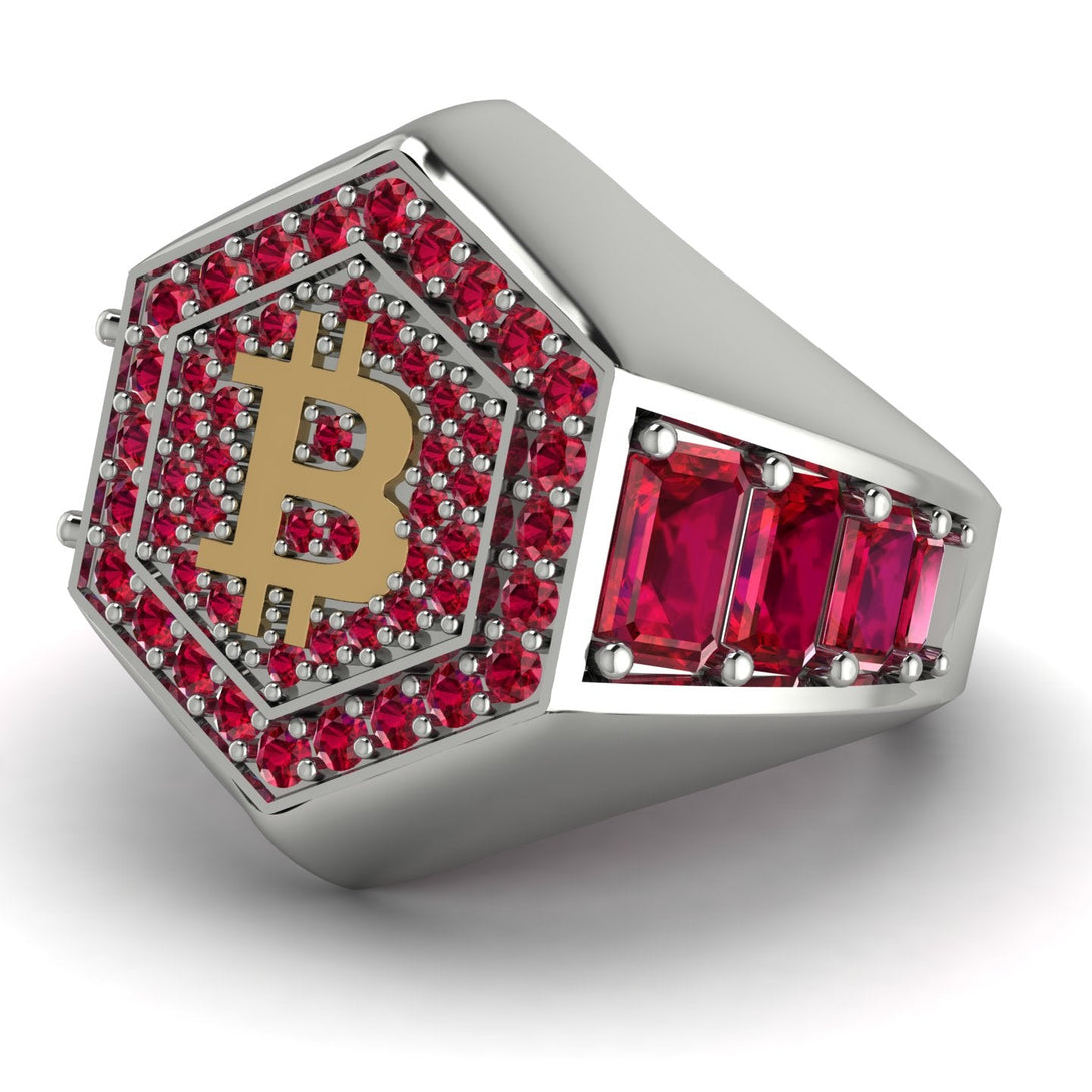 Bitcoin Ruby Signet Ring - Axel No. 30