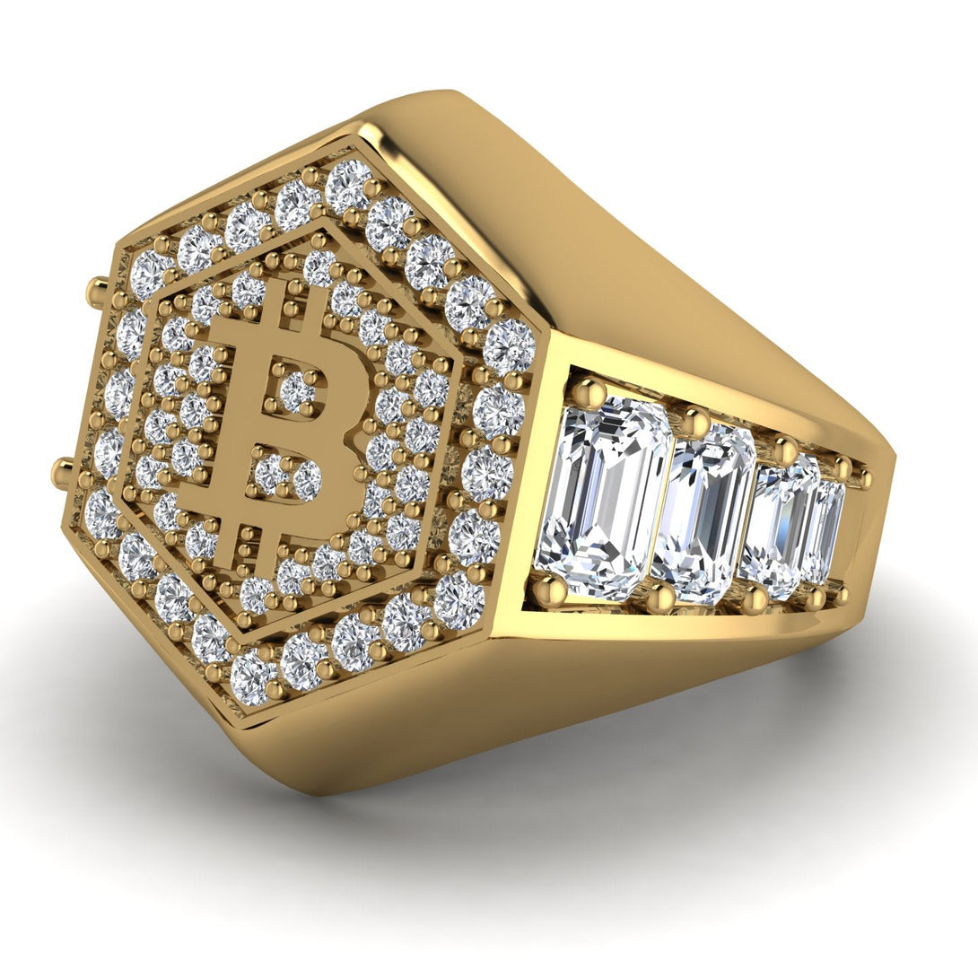 Bitcoin Diamond Signet Ring - Axel No. 1