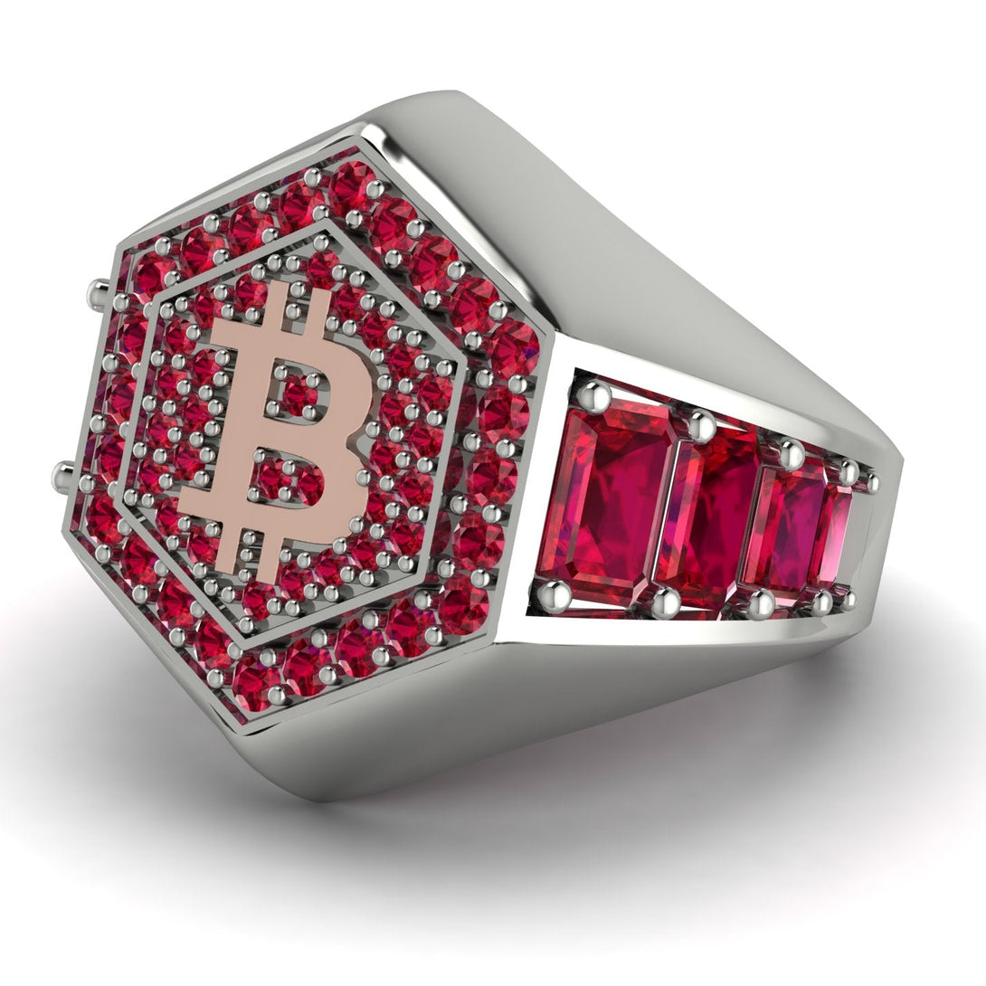 Bitcoin Ruby Signet Ring - Axel No. 33