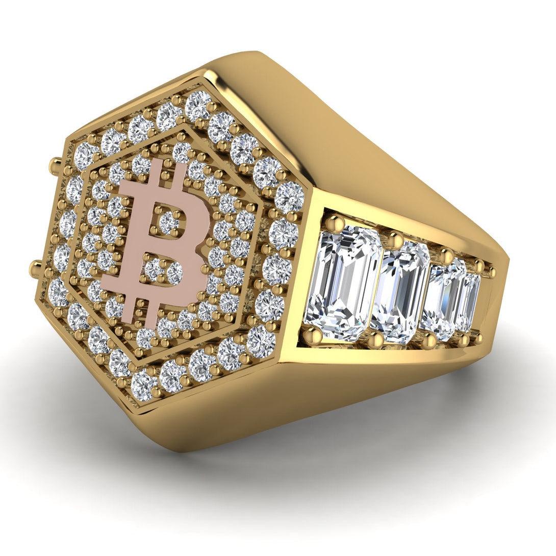 Bitcoin Diamond Signet Ring - Axel No. 4