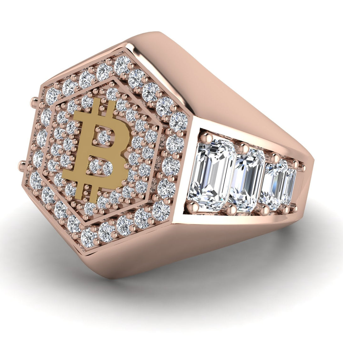 Bitcoin Diamond Signet Ring - Axel No. 2