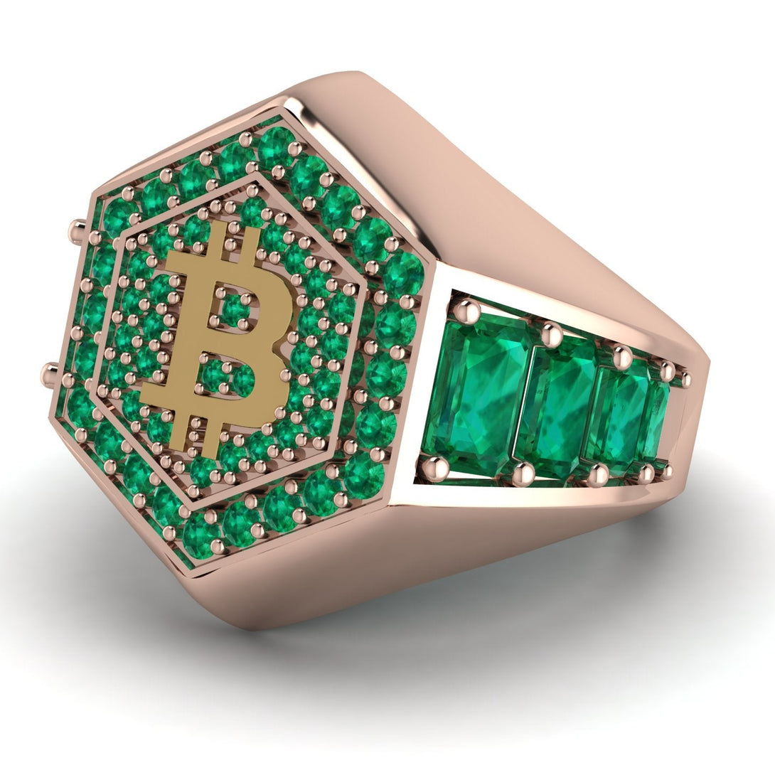Bitcoin Emerald Signet Ring - Axel No. 11