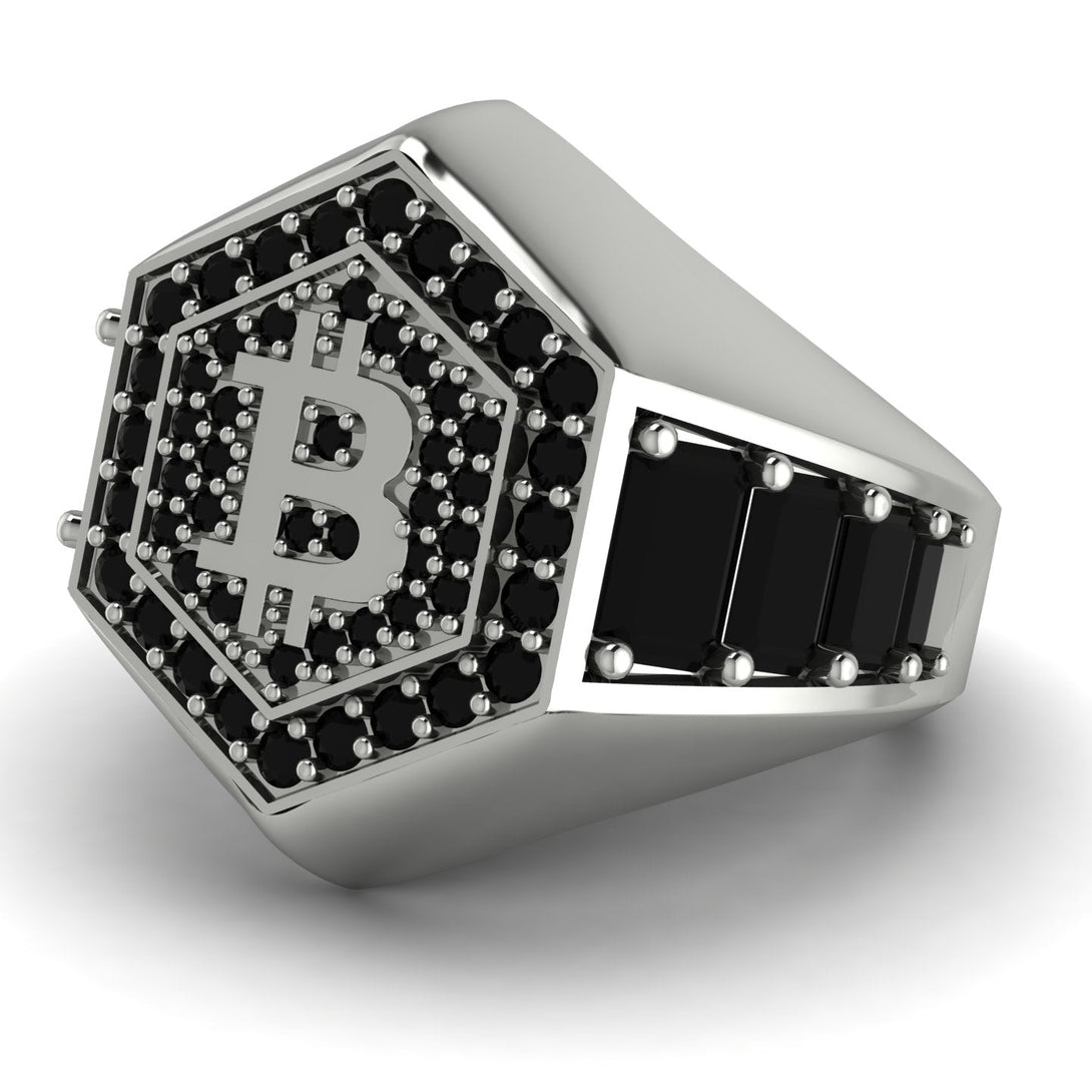 Bitcoin Black Diamond Signet Ring - Axel No. 27