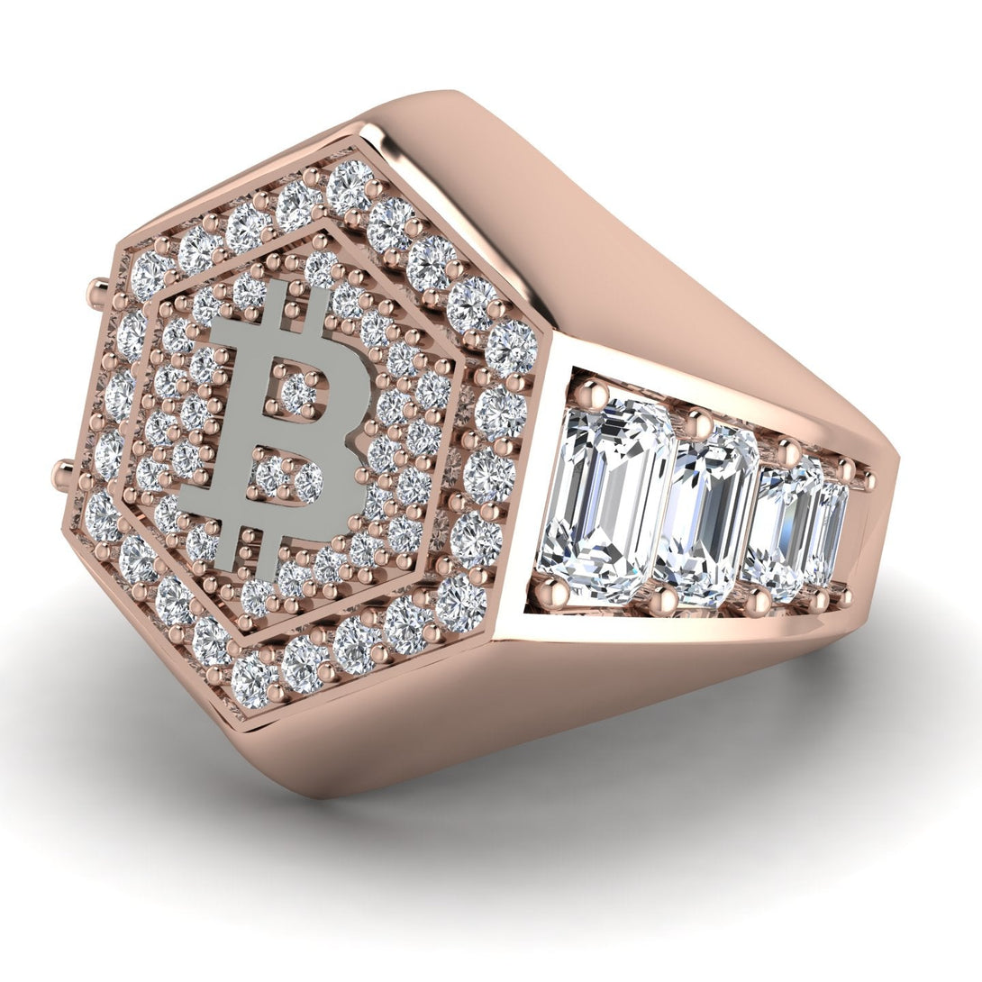 Bitcoin Diamond Signet Ring - Axel No. 8