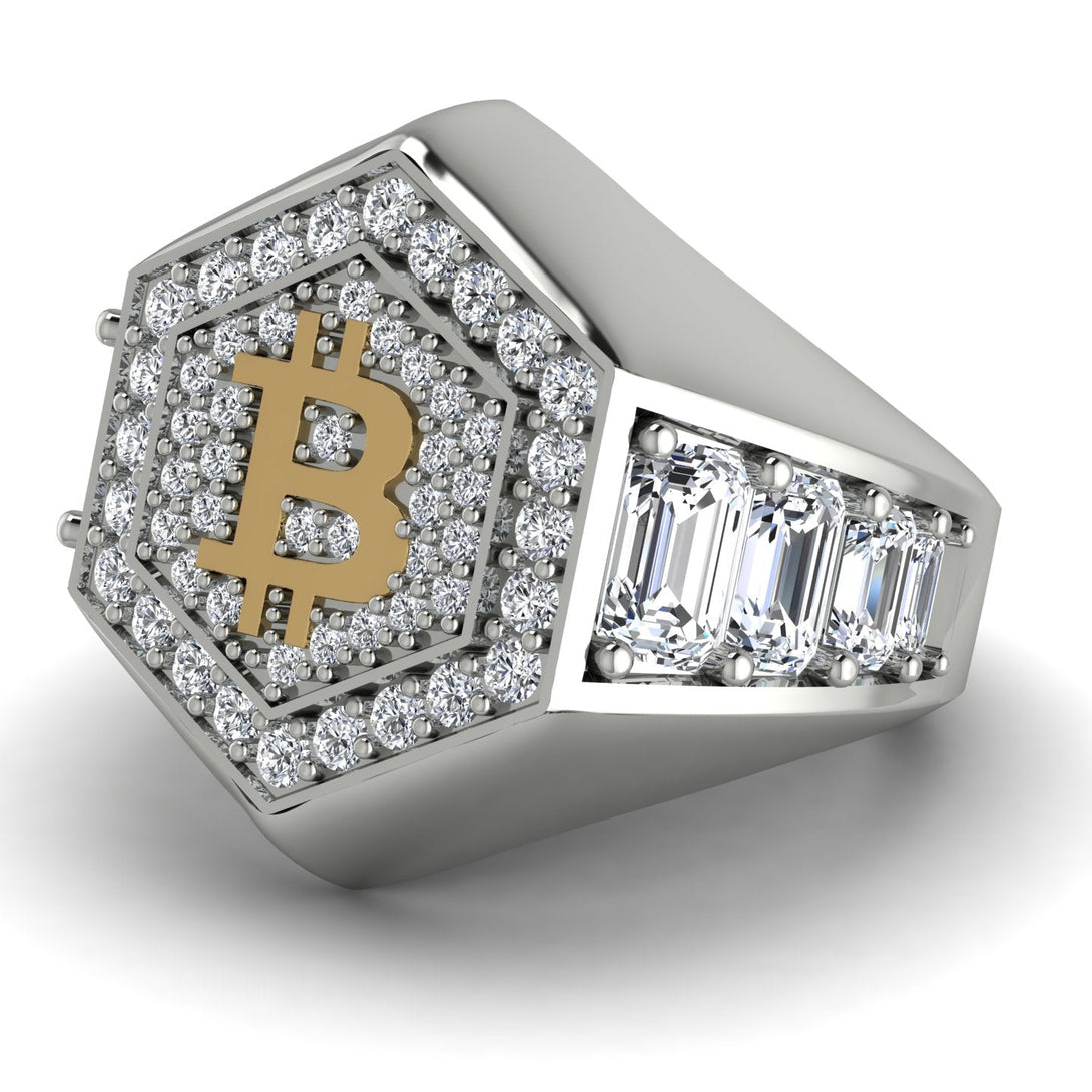 Bitcoin Diamond Signet Ring - Axel No. 3