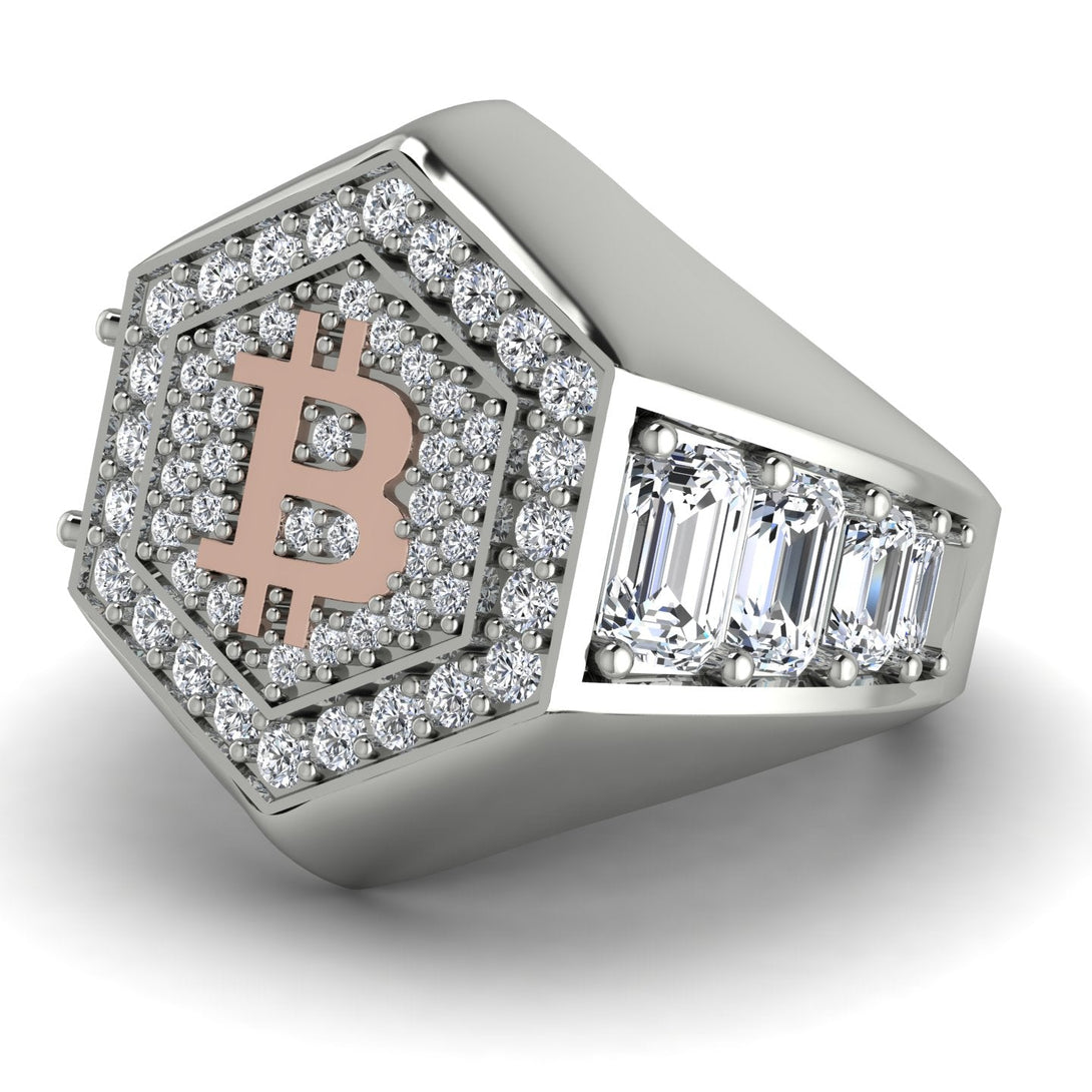 Bitcoin Diamond Signet Ring - Axel No. 6