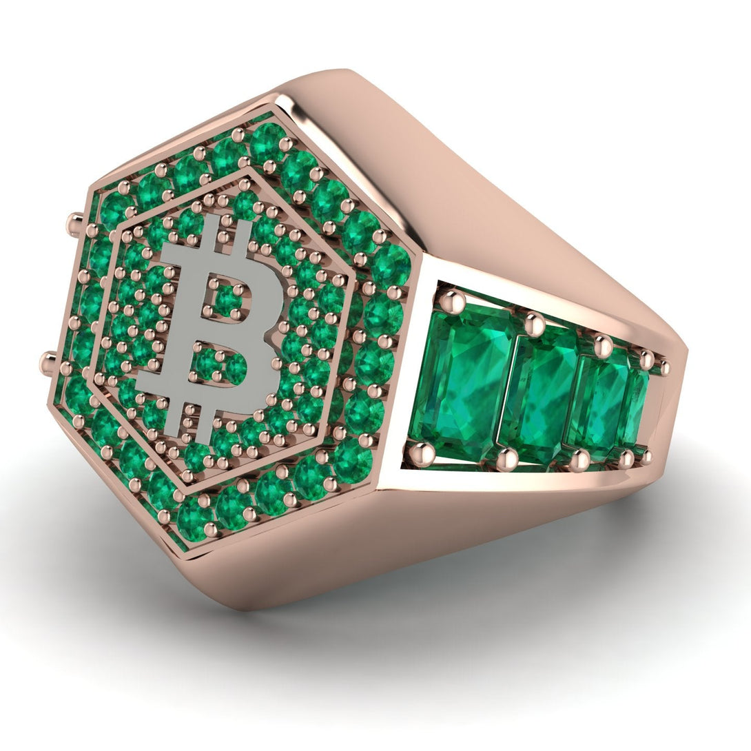 Bitcoin Emerald Signet Ring - Axel No. 17
