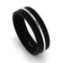 Black Ring With White Gold Line - Jacob No. 3