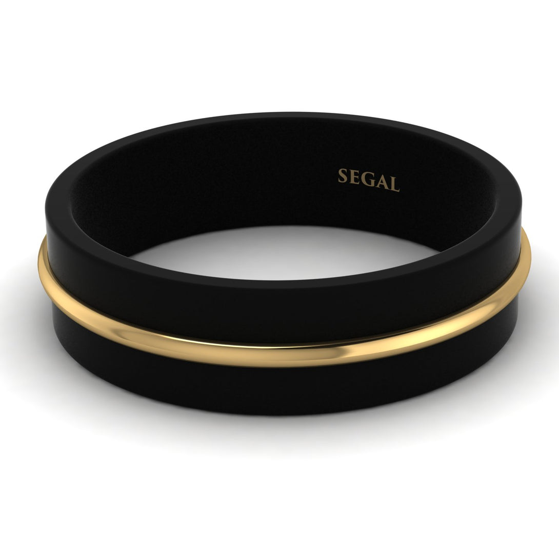 Black Ring With Yellow Gold Line - Jacob No. 1