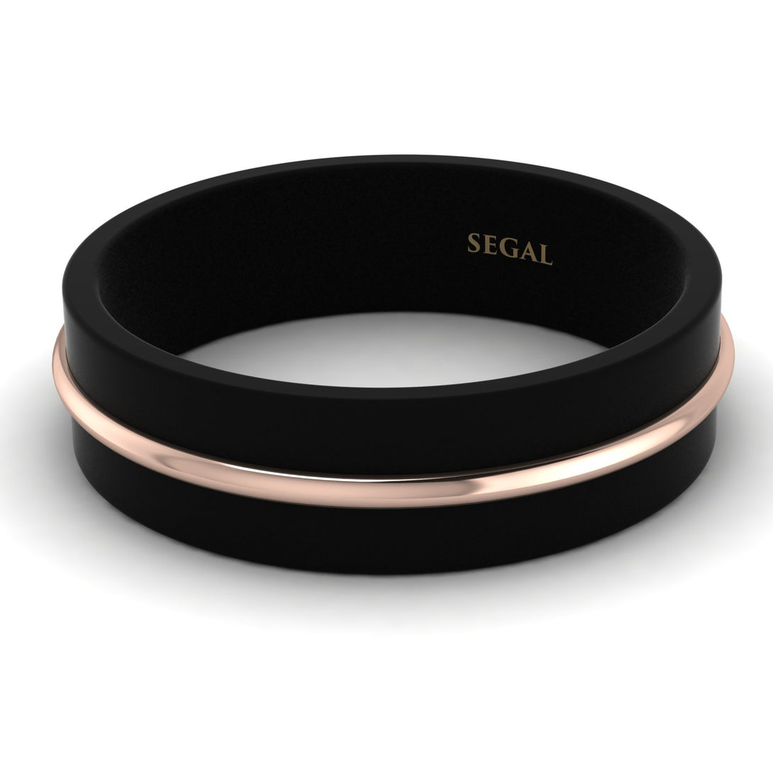 Black Ring With Rose Gold Line - Jacob No. 2
