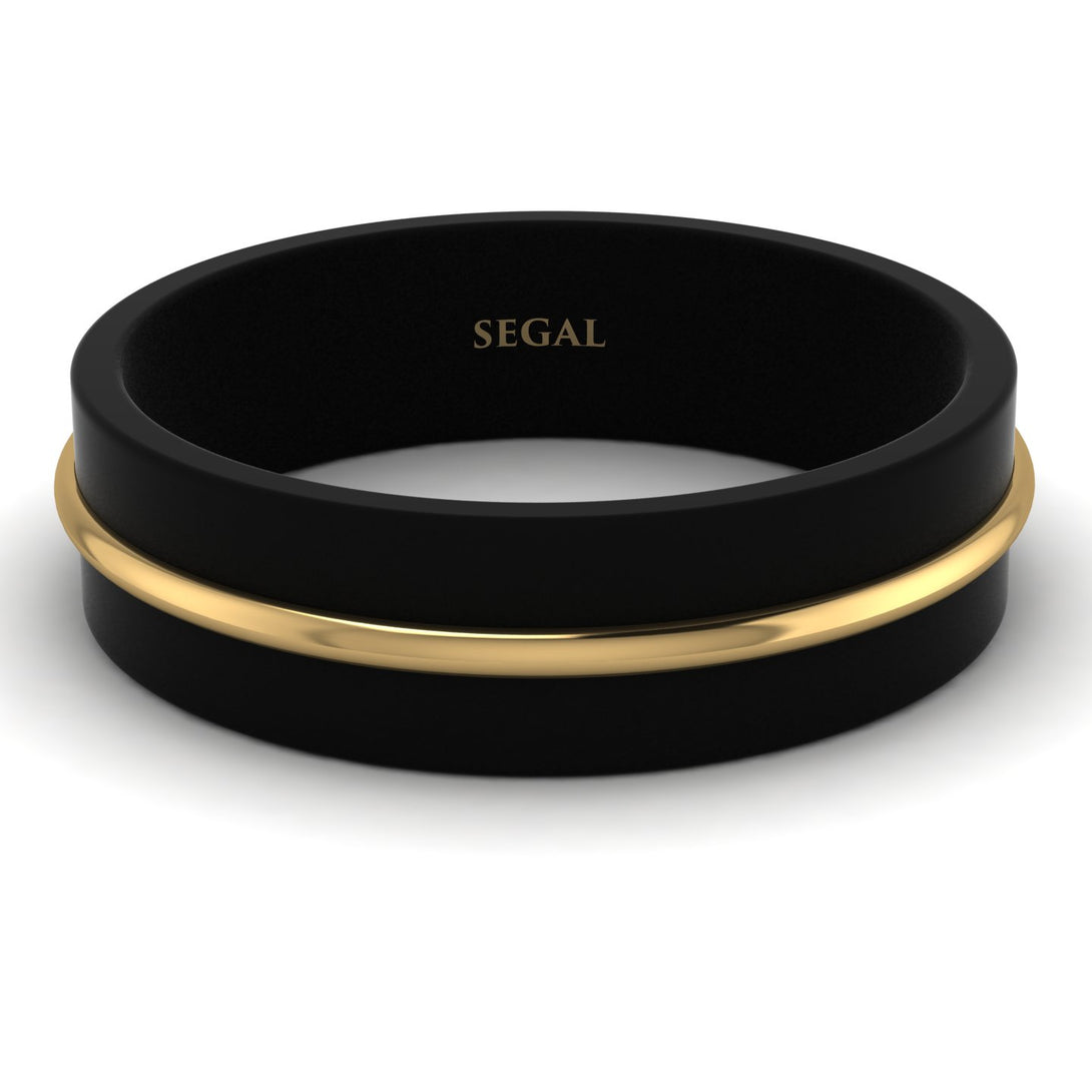 Black Ring With Yellow Gold Line - Jacob No. 1