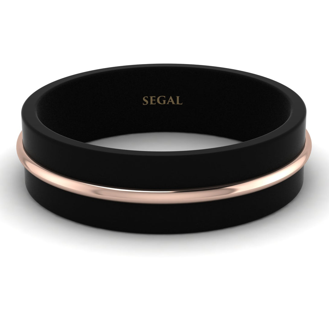 Black Ring With Rose Gold Line - Jacob No. 2