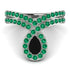 Black Diamond Pear Shape Stacking Bridal Set - Emilia No. 24