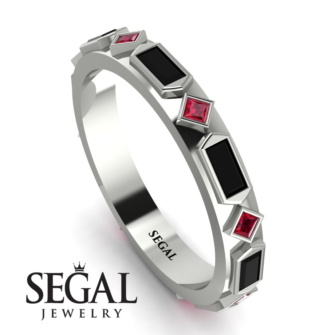 Black Diamond Baguette & Princess Eternity Band - Andrea No. 42