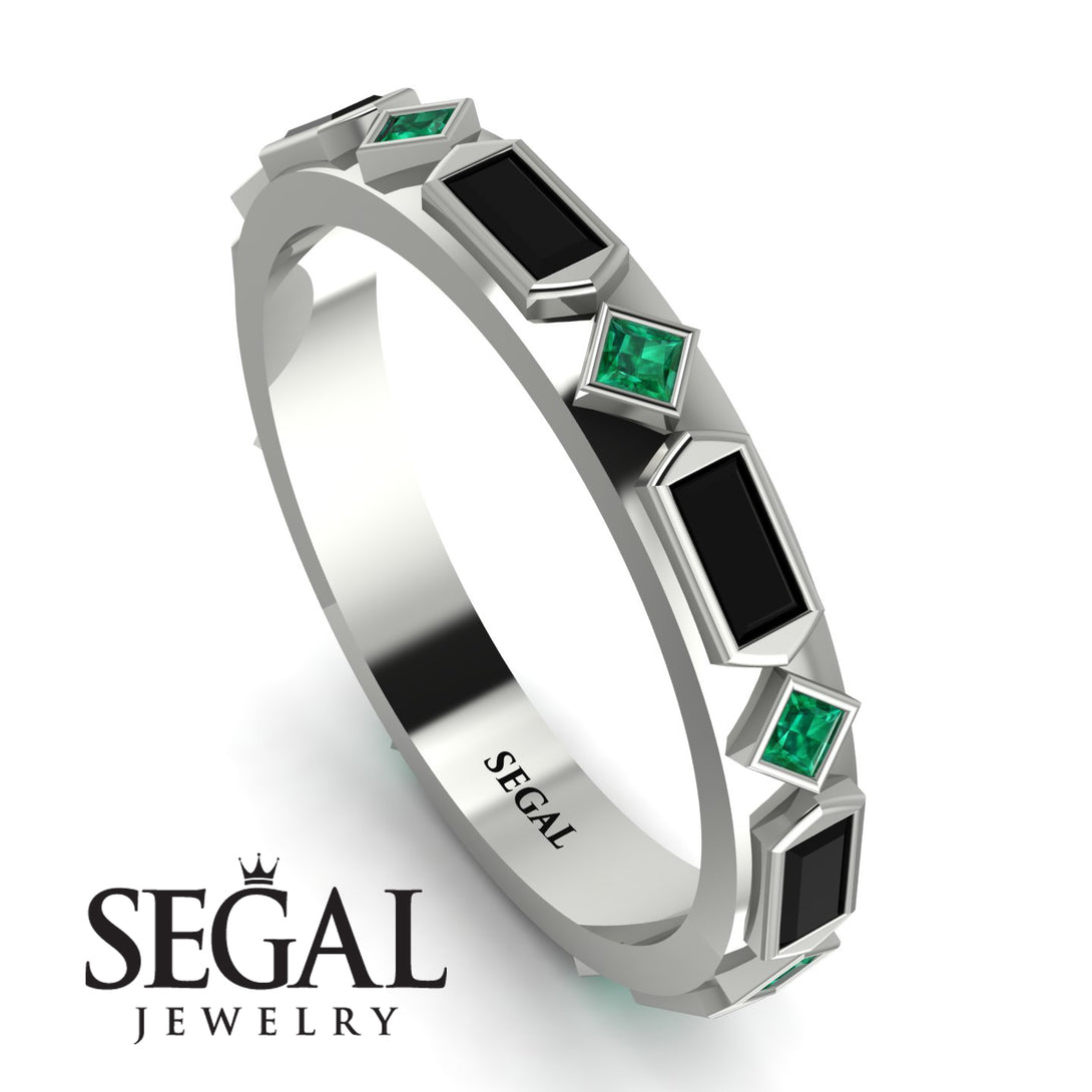 Black Diamond Baguette & Princess Eternity Band - Andrea No. 36