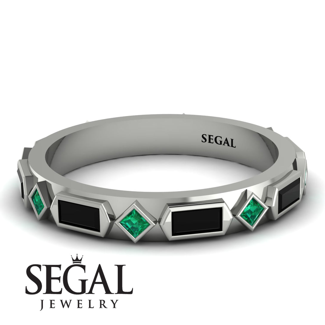 Black Diamond Baguette & Princess Eternity Band - Andrea No. 36