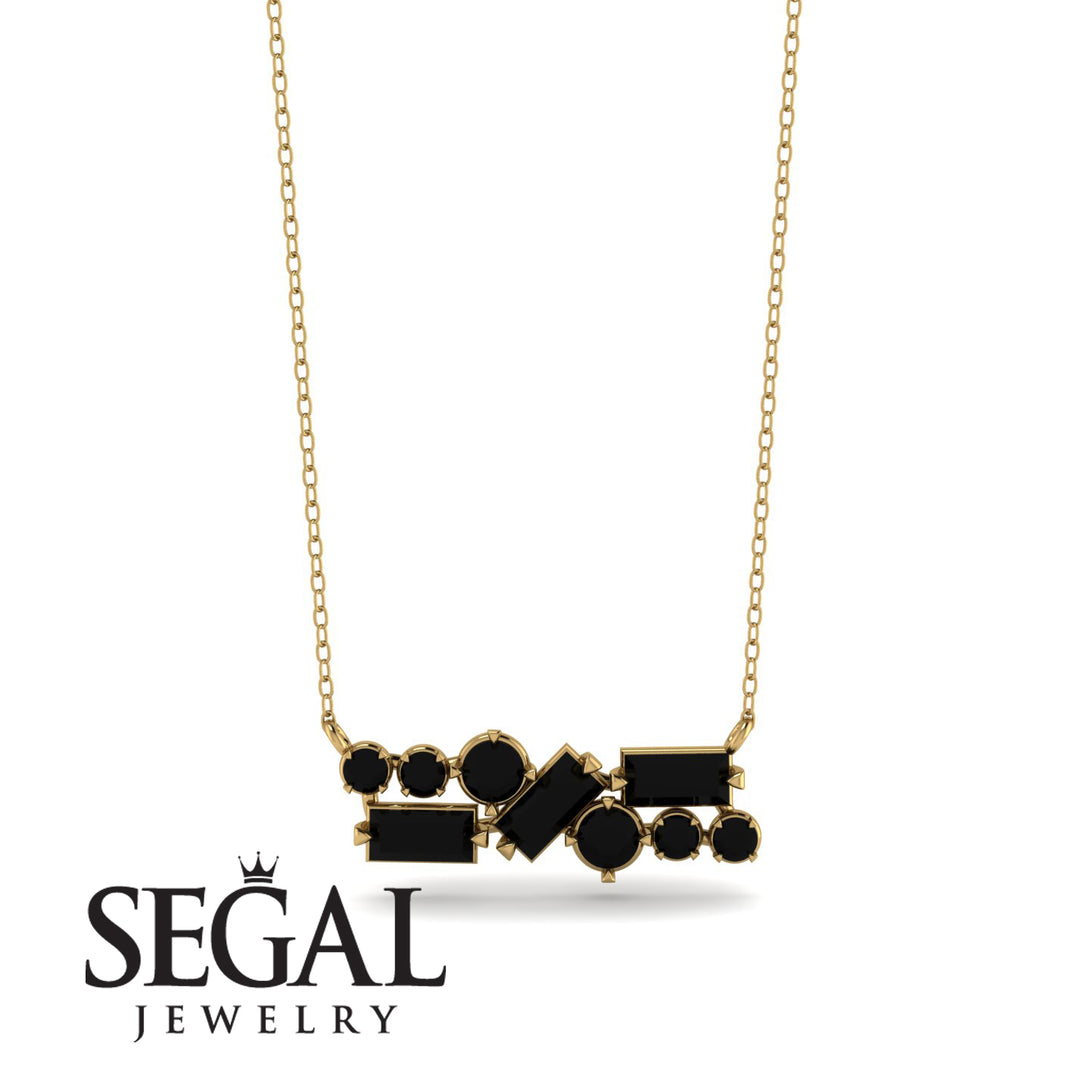 Black Diamond Baguette Necklace Mix - Kinley No. 37