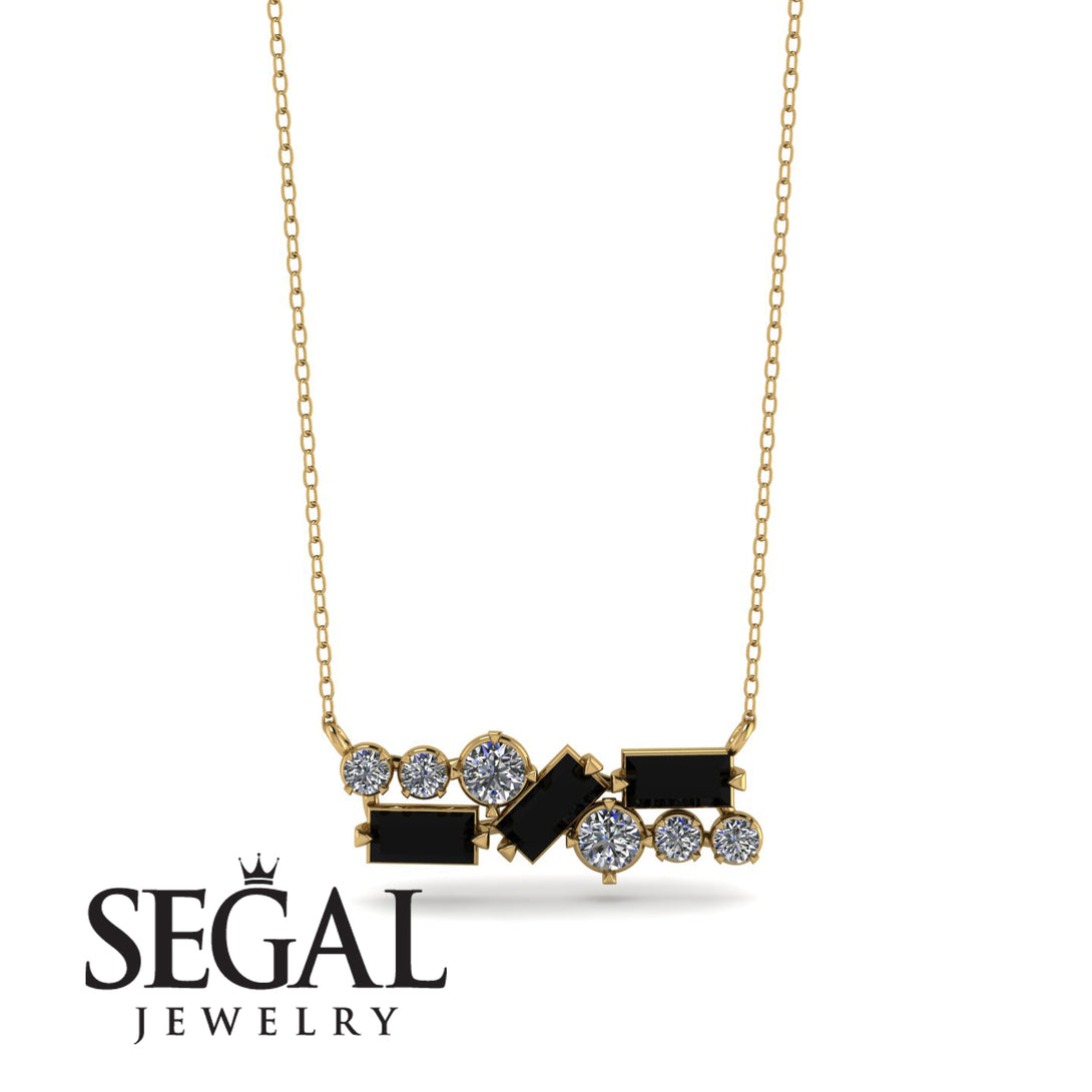 Black Diamond Baguette Necklace Mix - Kinley No. 31
