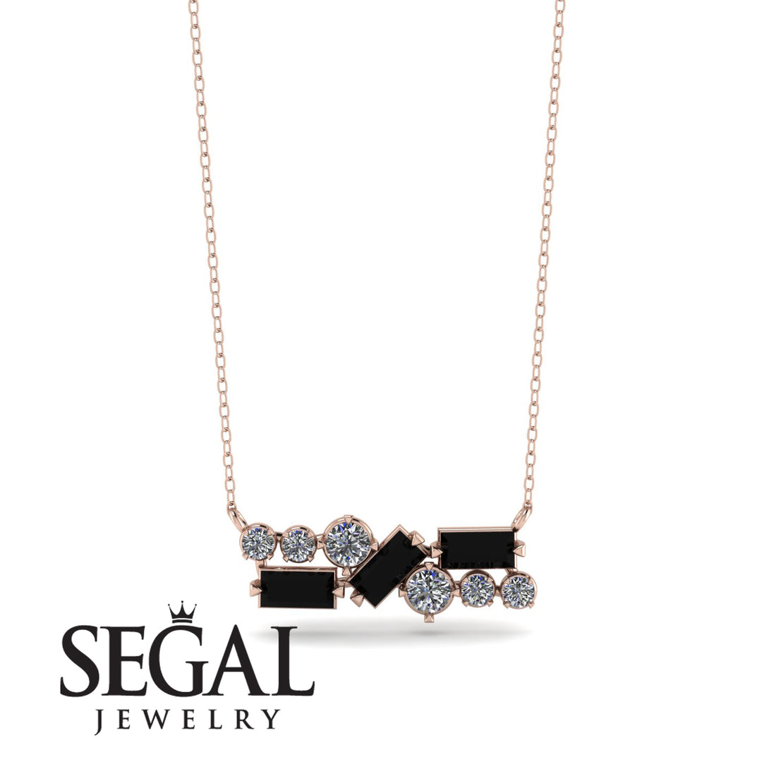 Black Diamond Baguette Necklace Mix - Kinley No. 32