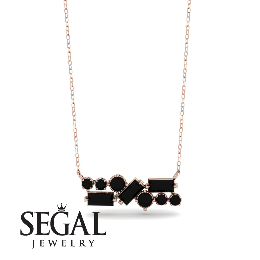 Black Diamond Baguette Necklace Mix - Kinley No. 38