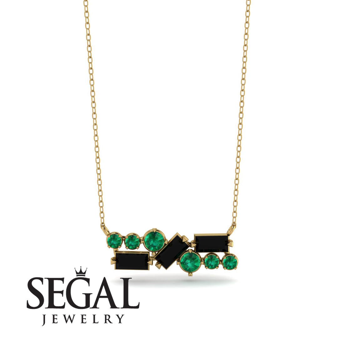Black Diamond Baguette Necklace Mix - Kinley No. 34