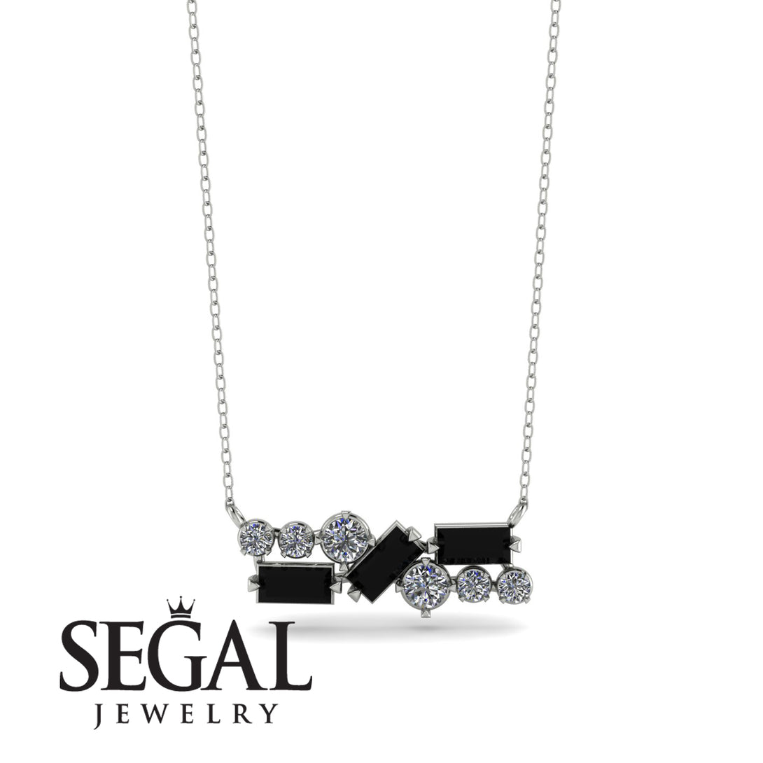 Black Diamond Baguette Necklace Mix - Kinley No. 33