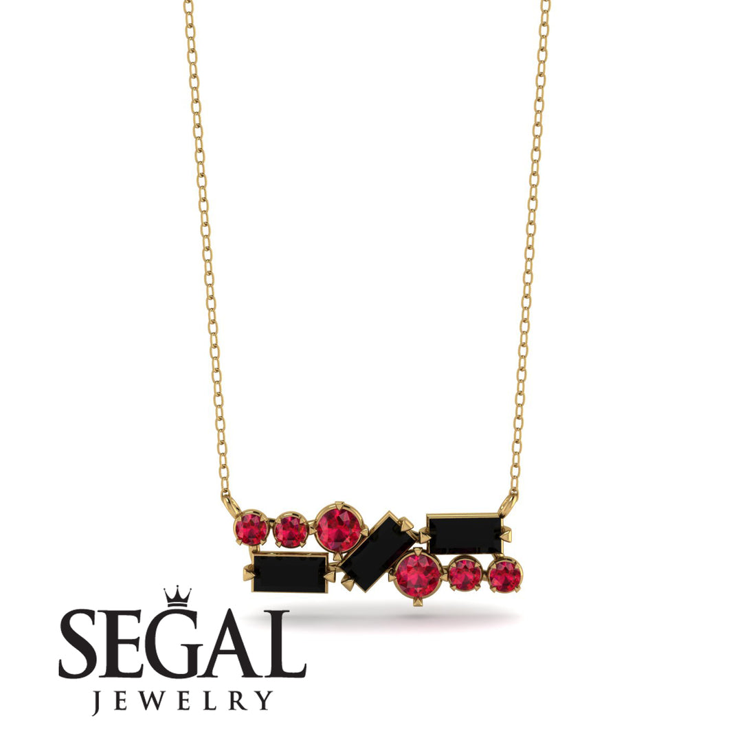 Black Diamond Baguette Necklace Mix - Kinley No. 40