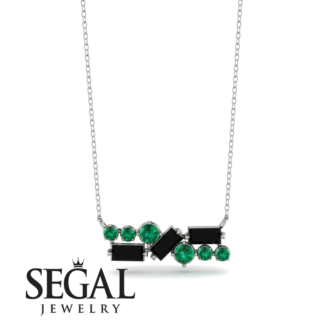 Black Diamond Baguette Necklace Mix - Kinley No. 36