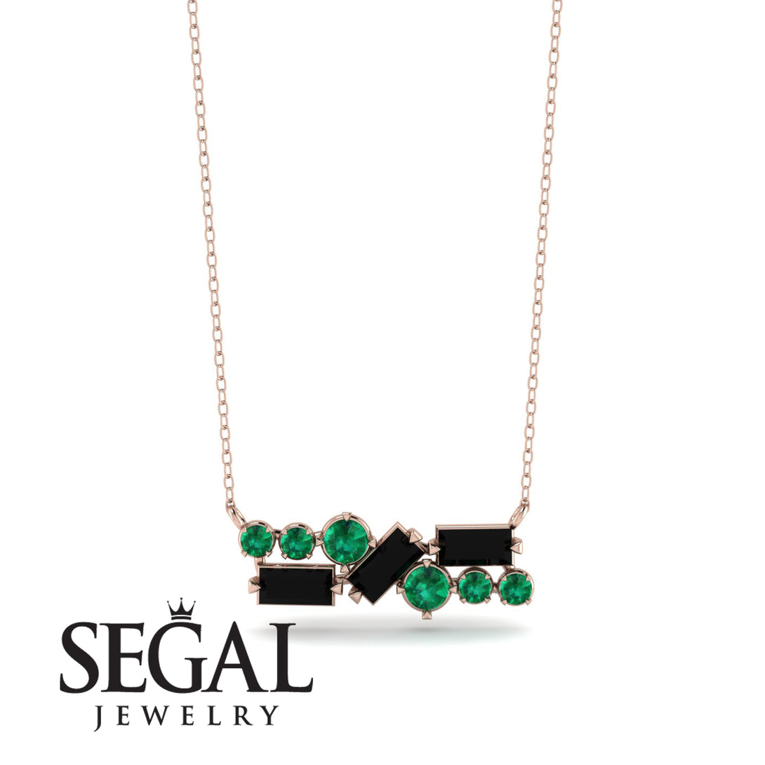 Black Diamond Baguette Necklace Mix - Kinley No. 35