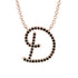 Black Diamond Gold Letter Necklace - D