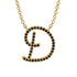 Black Diamond Gold Letter Necklace - D