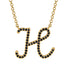 Black Diamond Gold Letter Necklace - H