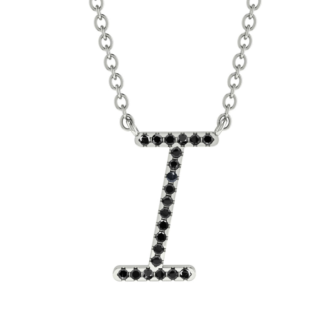Black Diamond Gold Letter Necklace - I