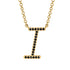 Black Diamond Gold Letter Necklace - I