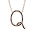 Black Diamond Gold Letter Necklace - Q