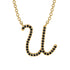 Black Diamond Gold Letter Necklace - U