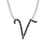 Black Diamond Gold Letter Necklace - V