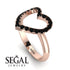 Black Diamond Heart Ring - Lia No. 8