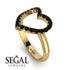 Black Diamond Heart Ring - Lia No. 7