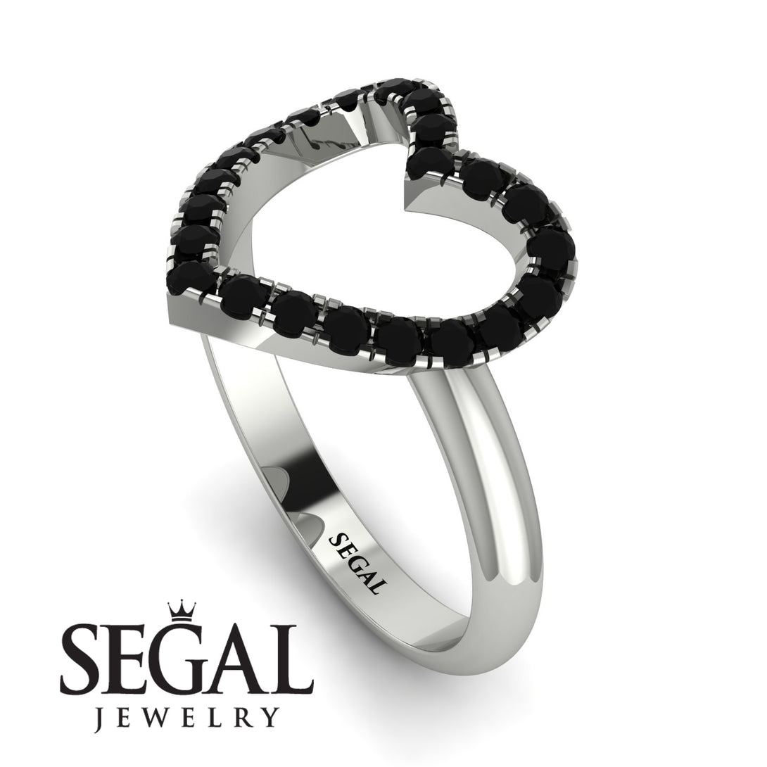 Black Diamond Heart Ring - Lia No. 9