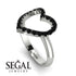 Black Diamond Heart Ring - Lia No. 9