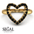 Black Diamond Heart Ring - Lia No. 7