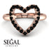 Black Diamond Heart Ring - Lia No. 8