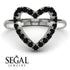 Black Diamond Heart Ring - Lia No. 9
