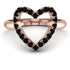 Black Diamond Heart Ring - Lia No. 8