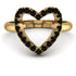 Black Diamond Heart Ring - Lia No. 7